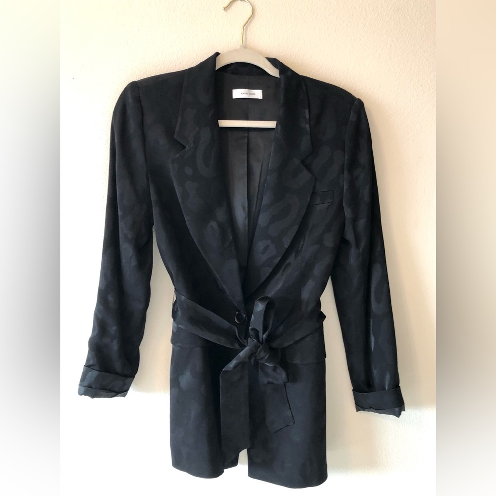 Anine Bing Tate Blazer- Black Leo XS